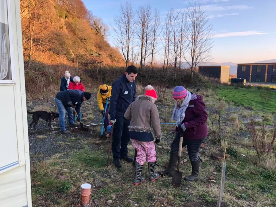 Staff at Millport planting trees